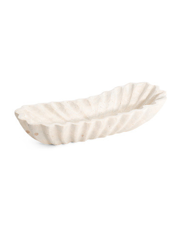 14x6 Travertine Fluted Bowl | Marshalls