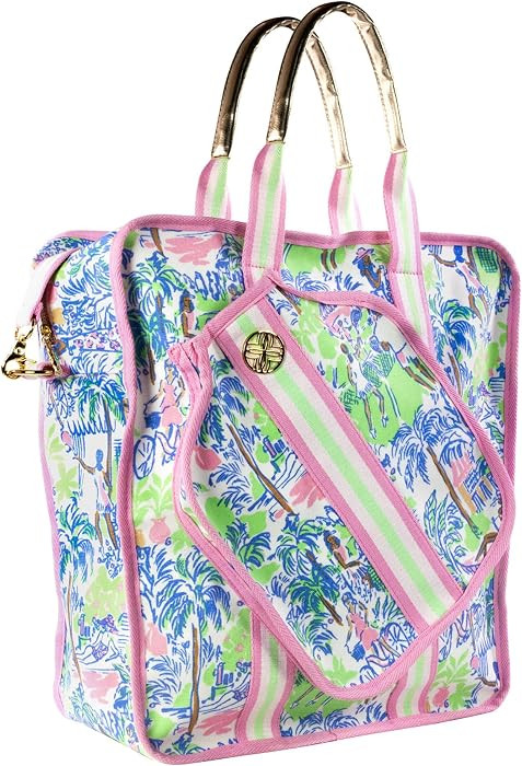 Lilly Pulitzer Pickleball Bag for Women with Storage for 2 Paddles, Zipper Pocket, Waterbottle Sl... | Amazon (US)