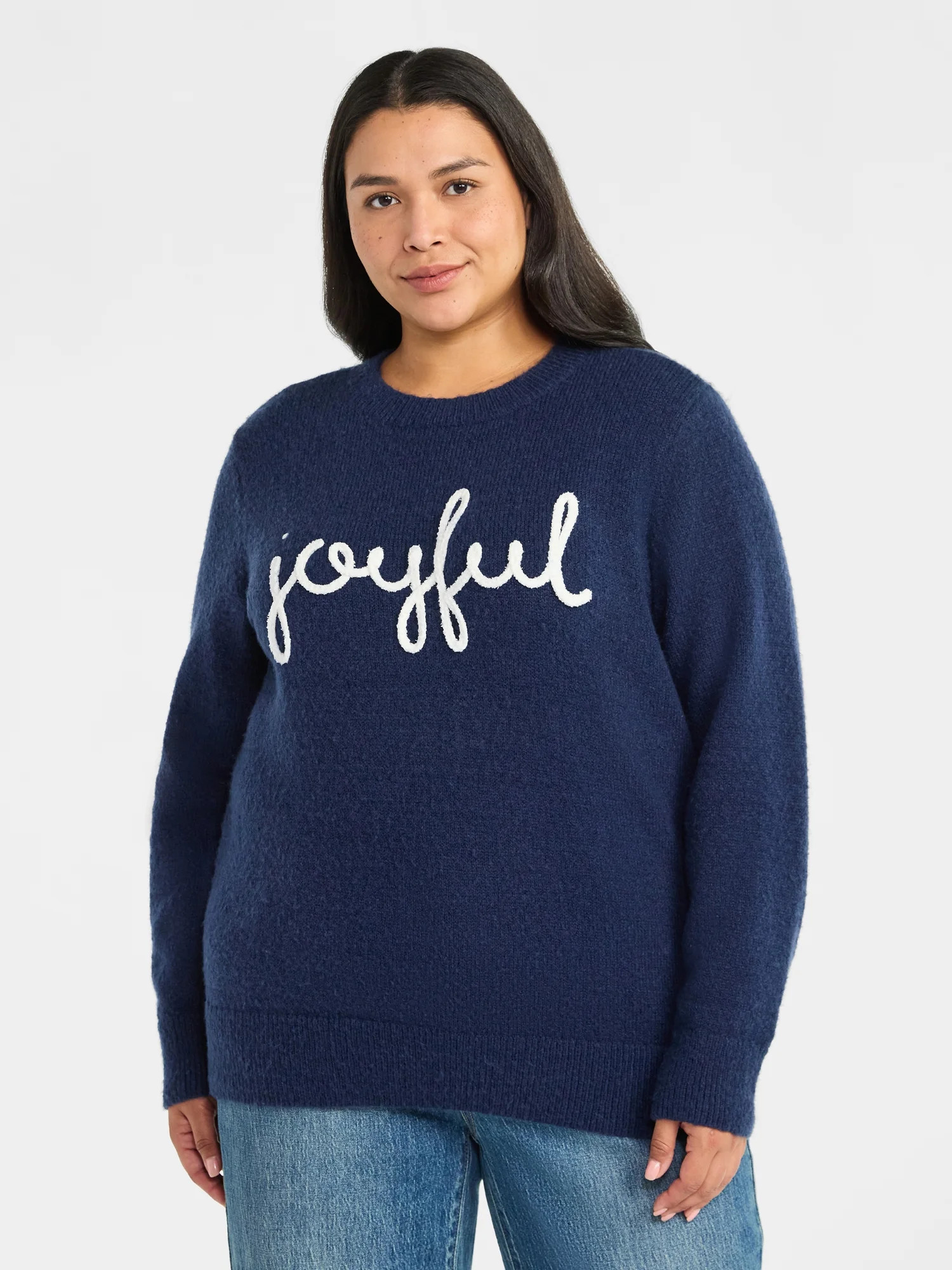 Terra and Sky Women's Plus Long Sleeve Talking Sweater, Sizes 0X- 5X - Walmart.com | Walmart (US)