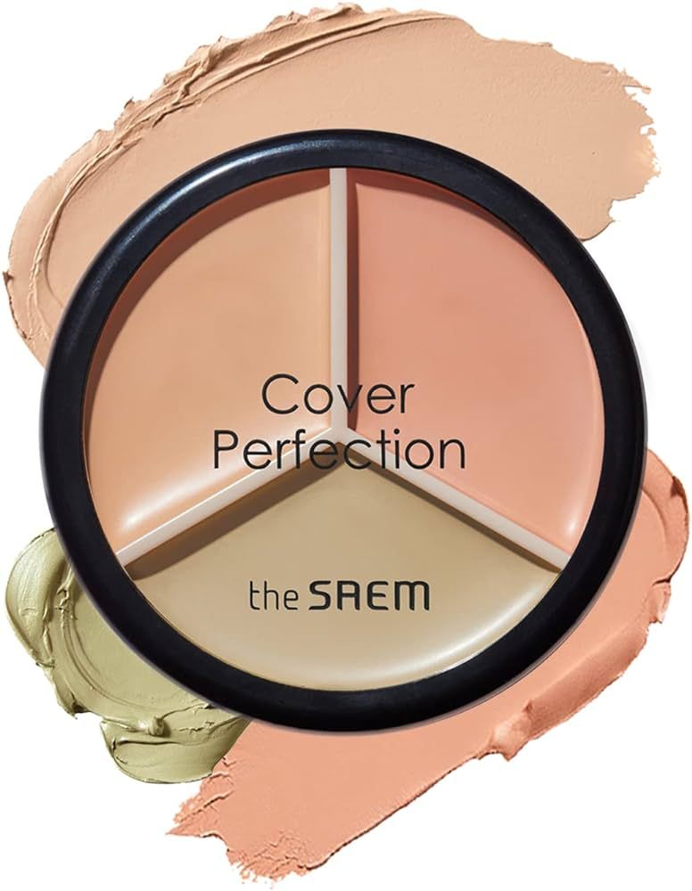 THE SAEM Cover Perfection Triple Pot Concealer - 3 Color Concealer with Clear Beige, Green & Peac... | Amazon (US)