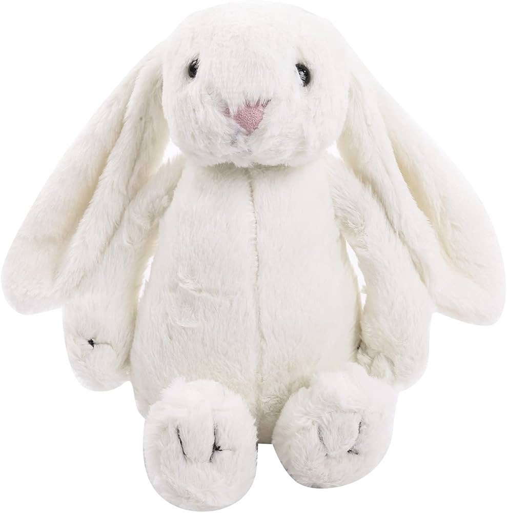 FOCUSNORM White Bunny Stuffed Animal, 12 Inch Bunny Plush, Super Fluffy Bunny Stuffed Rabbit with... | Amazon (US)