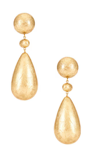 Eviana Earring in Gold Foil Wood | Revolve Clothing (Global)