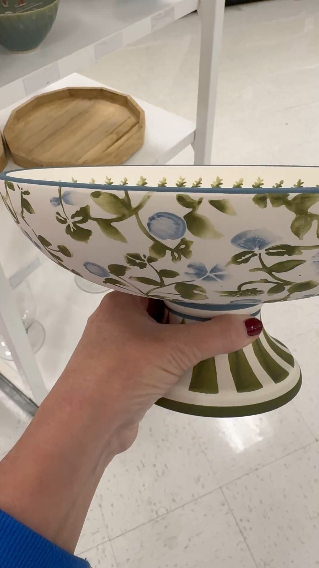  I can’t  get over how gorgeous this ceramic painted blue and green pedestal bowl is. It came home with me!!! 

#LTKdayinmylife #LTKSeasonal #LTKHome