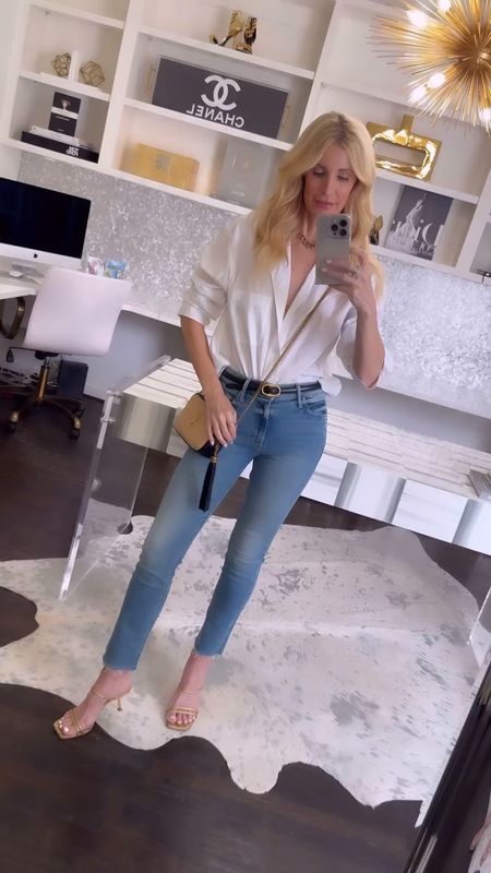 Because you can never go wrong with a classic white button down and a really good pair of denim! 💋 

These jeans are by Mother and they’re a mid-rise slim straight leg with an ankle length which is perfect for showing off your favorite pair of heels! The fit is perfect and I love this vintage inspired wash. They run tts, I’m wearing a size 24. 

This classic white button down is perfectly oversized and also runs tts. I’m wearing an XS.

#motherdenim #citizensofhumanity #classicstyle #womenover40 #fashionover40 #over40style #over40fashion #over40andfabulous #over40women #over40blogger

#LTKFindsUnder100 #LTKOver40 #LTKStyleTip