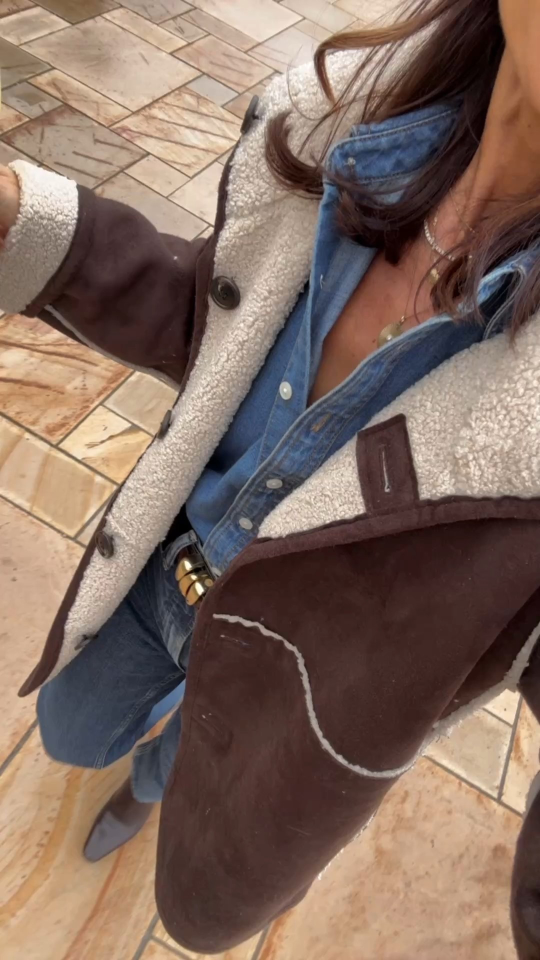 Denim on denim with brown accents 

#LTKPetite #LTKOver40