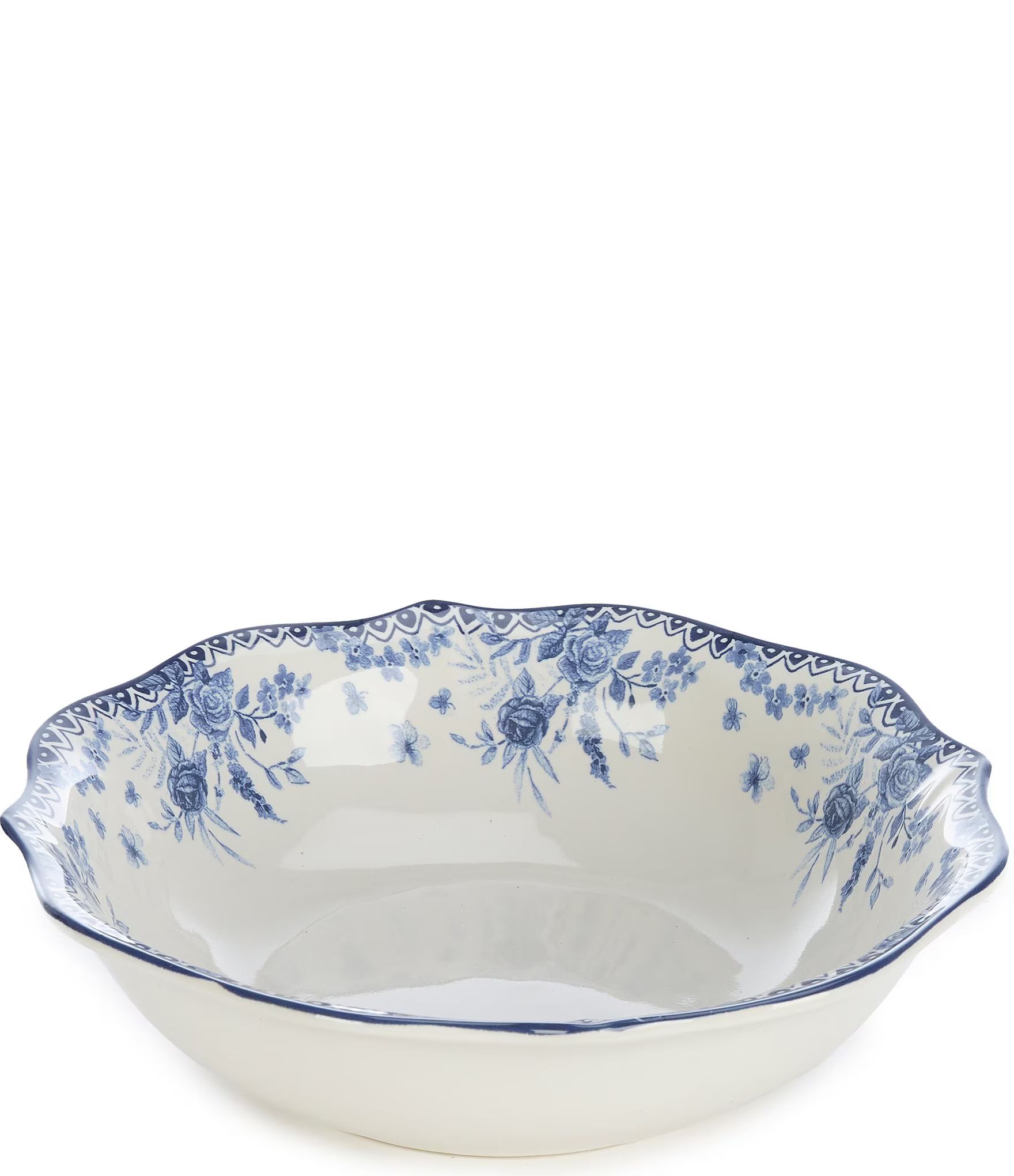 Caroline Collection Blue & White Chinoiserie Serving Bowl | Dillard's
