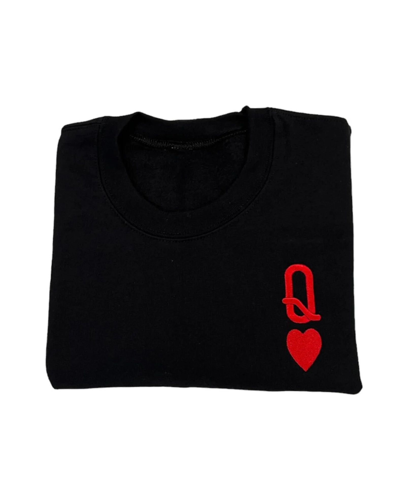 Embroidered Queen of Hearts Sweatshirt Crewneck Red Queen - Etsy | Etsy (US)