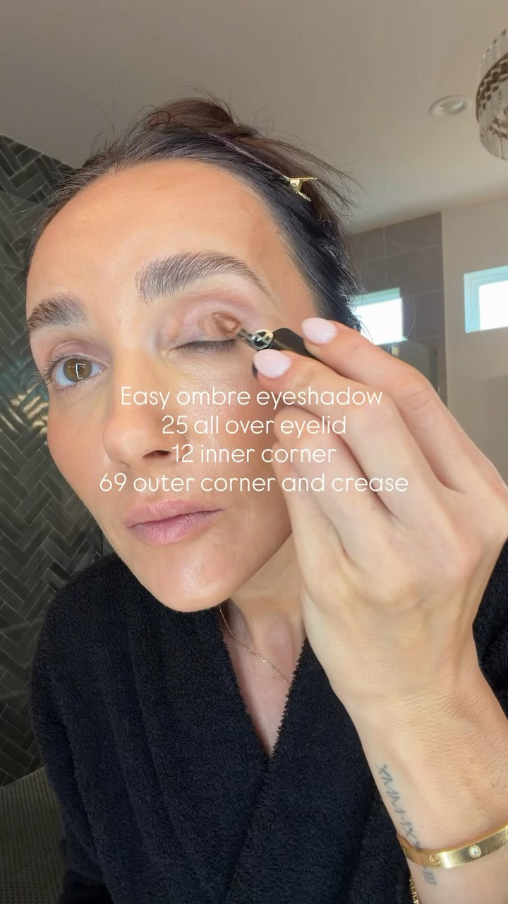 Eye tint 25 all over eyelid, 12 inner corner, 69 outer corner