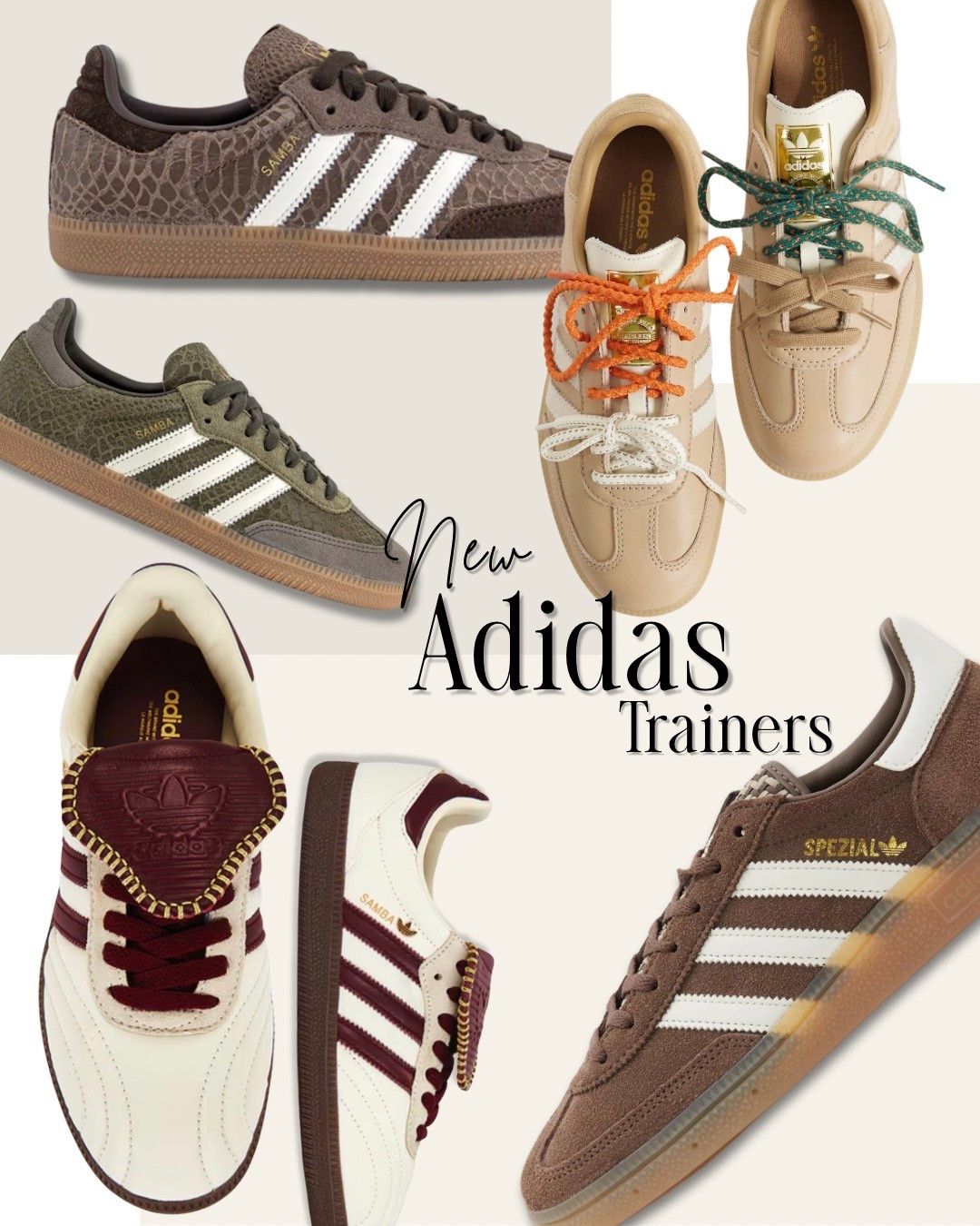 NEW IN ADIDAS TRAINERS 👟 
Adidas samba, Adidas spezial, autumn trainers, new in for fall. 

Sporty chic, double laces, coloured laces, sneakers, burgundy, olive green trainers, casual shoes. @adidas

#LTKshoes #LTKautumn #LTKuk