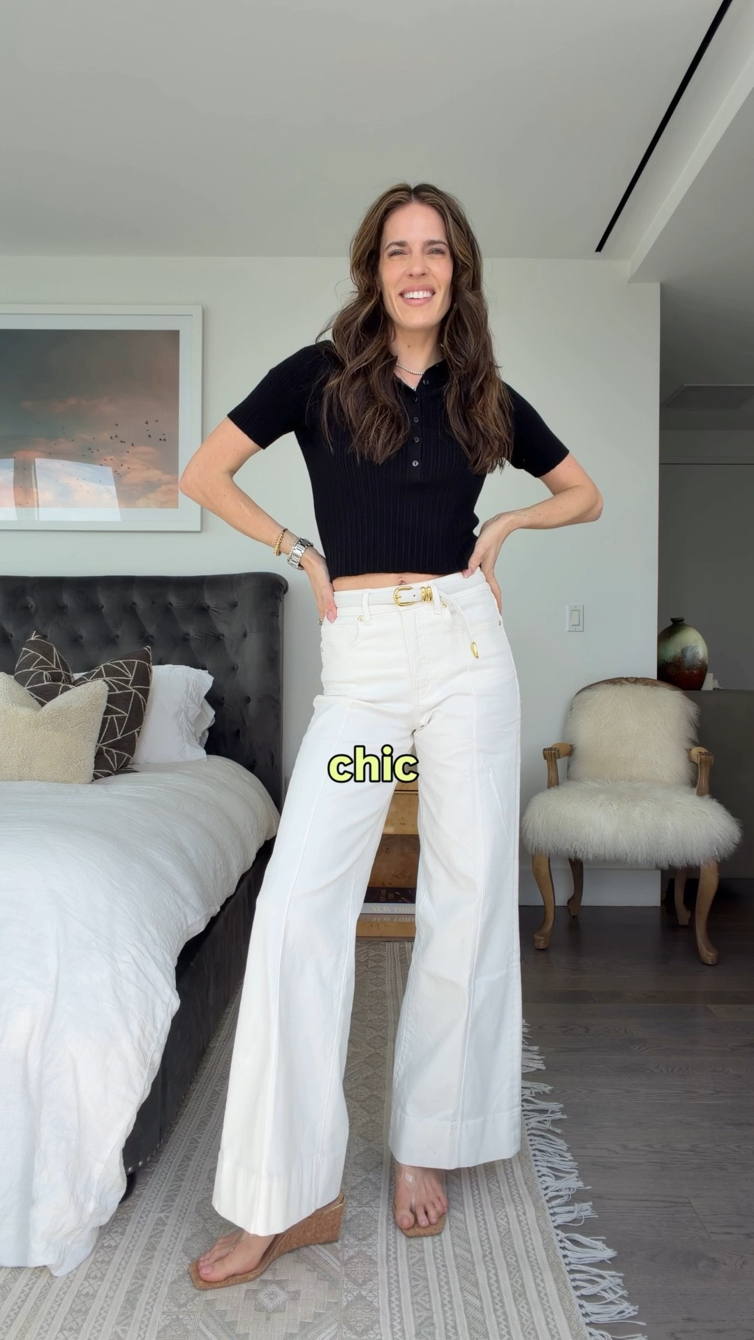 3 tricks for looking polished ✨ even when you’re casual
 
1. It can be a struggle to look polished when you’re wearing jeans. Opt for a high contract outfit with a pair of white tailored denim like these from @evereveofficial. The look will feel more intentional. 

2. Pair a cropped military style jacket with those same white denim trousers. The proportions of the two will allow the eye to travel down the body and make your legs look a million miles long. Also the jacket has the most incredible details, you’ll be wearing it all year long!

3. Opt for a longer inseam pair of white denim shorts. But not just any shorts! The balance on this pair is perfection and is what makes the whole look feel elevated. Add a simple lace trimmed cami for that pulled together look. 
 
Shop all 3 looks by commenting OUTFIT & I’ll DM you the 🔗

#stylingtricks #outfittips #weekdayoutfit #elevatedstyle

#LTKTall #LTKgrwm #LTKOver40
