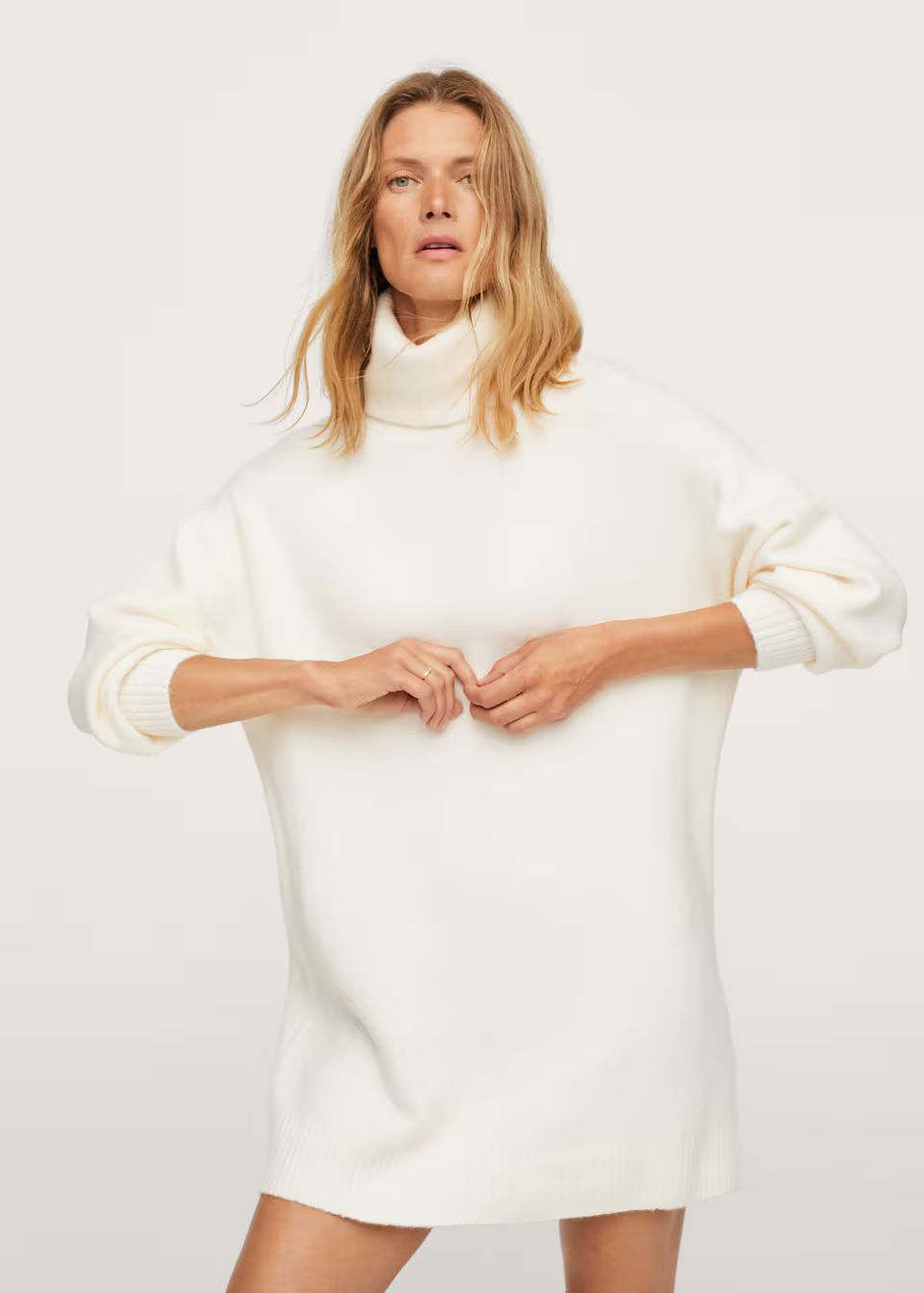 Turtle neck knit dress | MANGO (US)