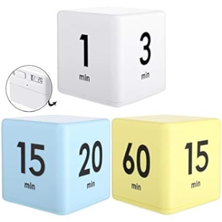 Cube Timers Cube Kitchen Timer Gravity Sensor Flip Timer Cube Countdown Timer 2.6 Inch Kids Timer Sq | Amazon (US)