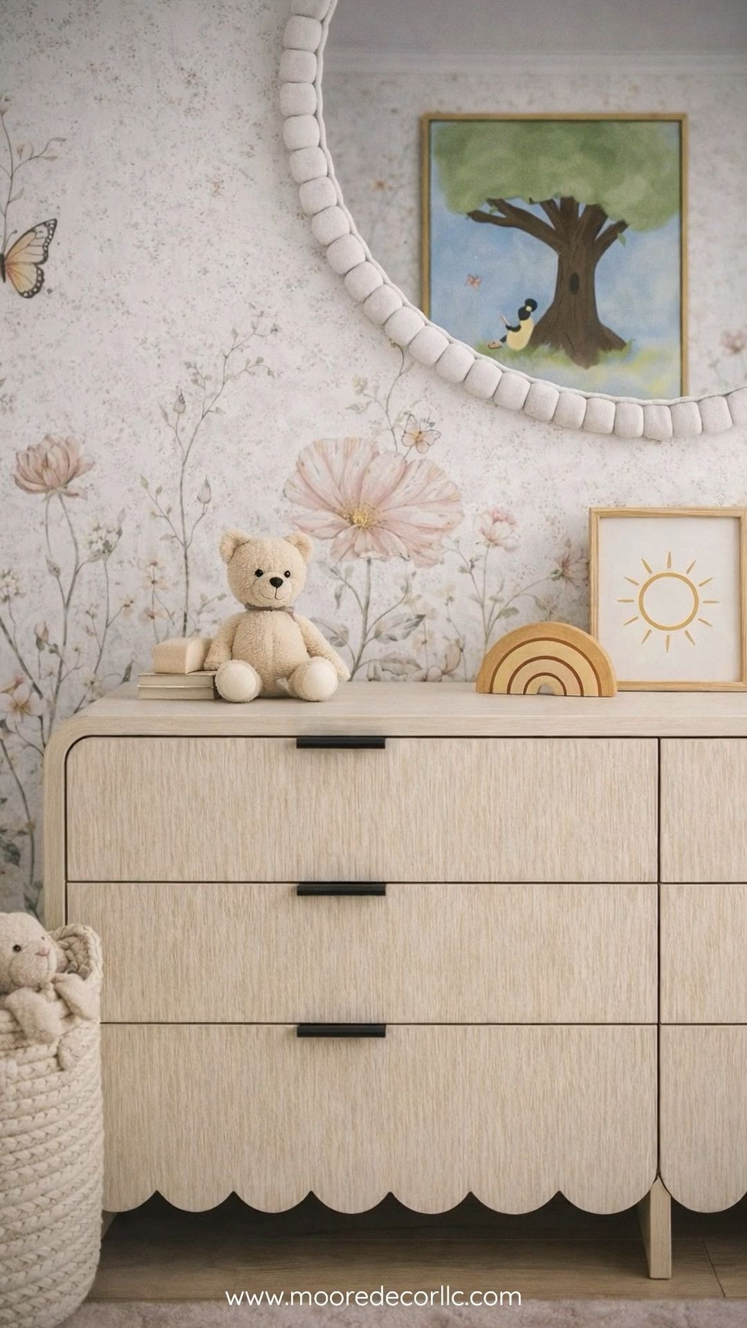 If you’re designing a kids bedroom and don’t want to redo it in two years, this is the approach I always use.

I start with a soft, neutral foundation, an upholstered bed, warm wood furniture, and a calming wallpaper. Then I layer personality through decor instead of permanent pieces.

The sage bench adds seating for bedtime routines, the textured rug makes the room cozy, and the brass lighting keeps the space elevated instead of childish.

Now as she grows, you only swap the books, toys, and artwork, not the furniture.

Everything in this room is linked here on my LTK.

Artwork created by LyndonArts

https://www.lyndonarts.com/product-page/lost-in-pages-digital-watercolor-print?utm_source=ig&utm_medium=social&utm_content=link_in_bio&fbclid=PAdGRleAP5ed5leHRuA2FlbQIxMQBzcnRjBmFwcF9pZA8xMjQwMjQ1NzQyODc0MTQAAack9Z0jLV75jspUTsQcAIF21L2Tj-PRn9g-qBGopodnpGAXnsAJpRJs3BTp8A_aem_mQYDX2sIQupeW40oaV1Ulw

#LTKHome #LTKKids