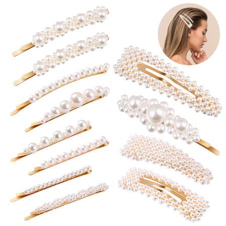 12Pcs Pearl Hair Clips For Women Lady Girls Pearl Wrapped Hairpins Barrettes, Wedding Bridal Ornamen | Walmart (US)