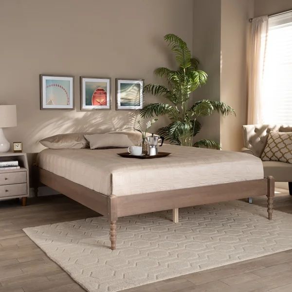 Cielle French Bohemian Wood Platform Bed Frame | Bed Bath & Beyond