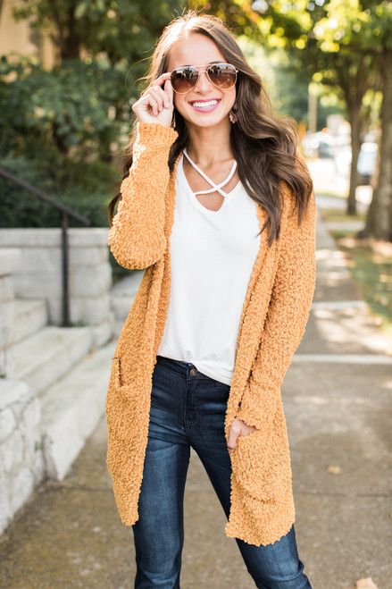 Only In Dreams Cardigan Mustard | The Pink Lily Boutique