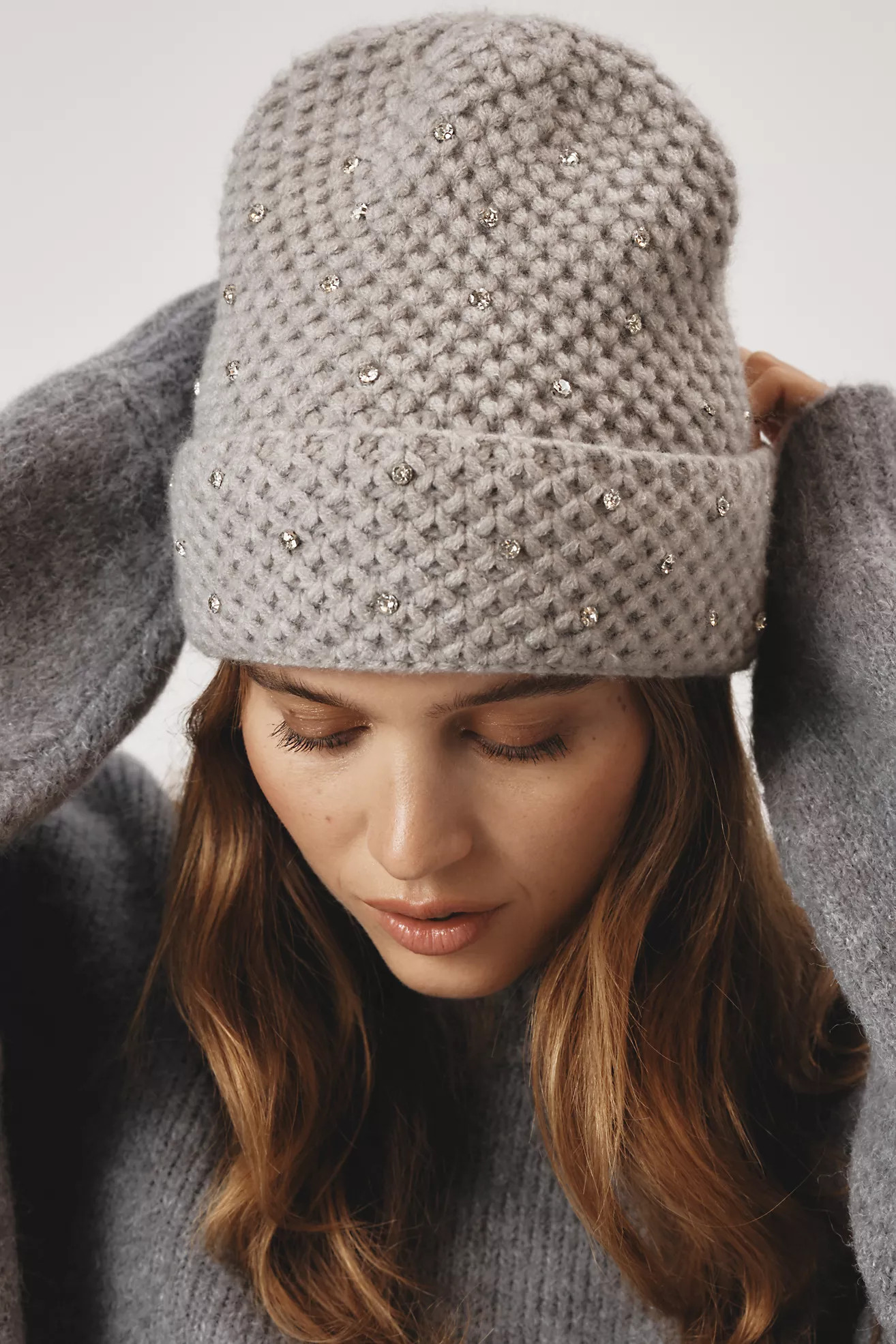 Rhinestone Waffle Knit Beanie | Anthropologie (US)