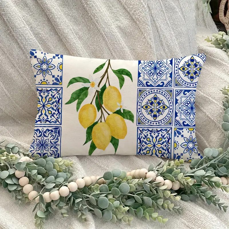 Lemon Pillow Cover Baroque Lemons Throw Pillow Yellow - Temu | Temu Affiliate Program