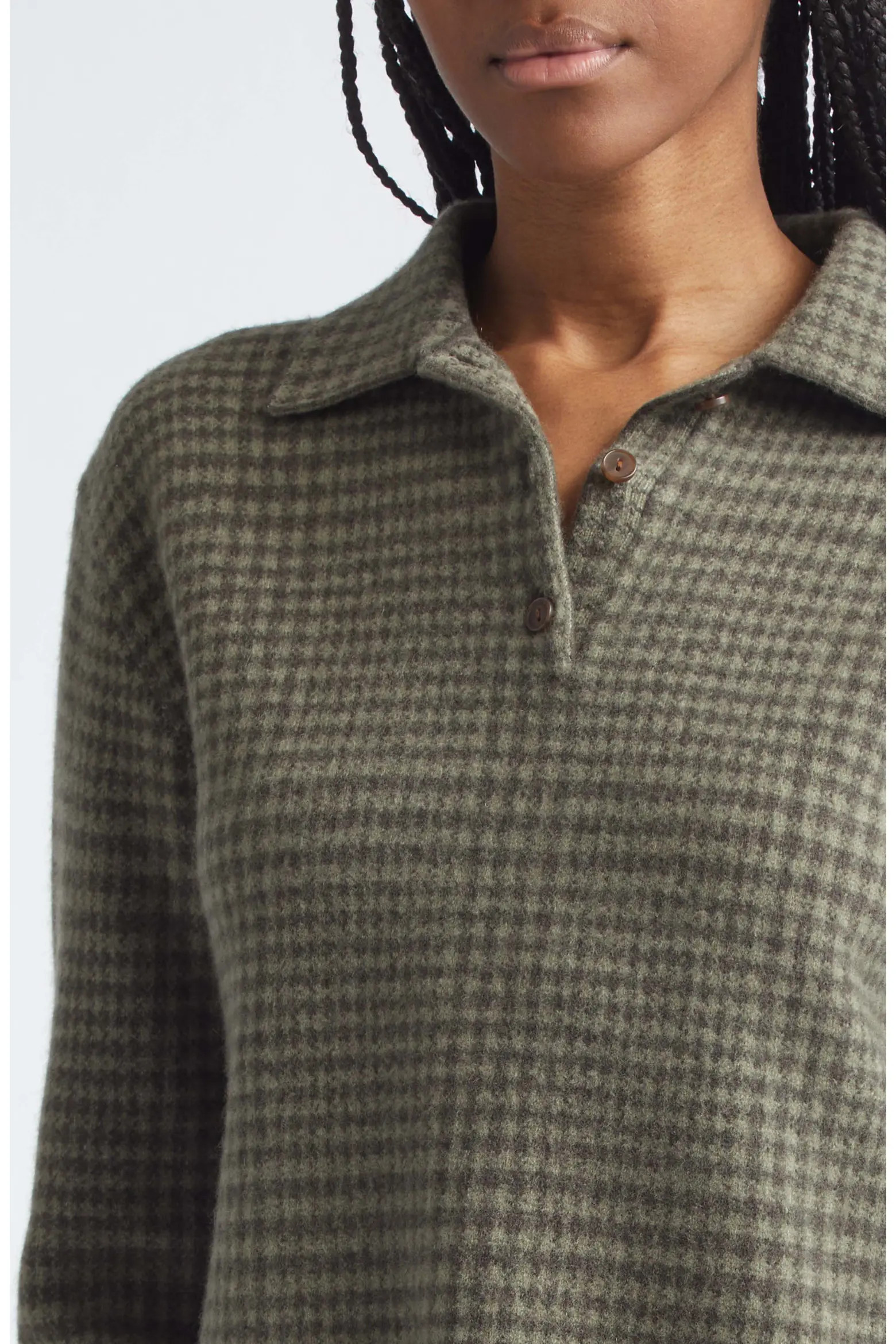 Long Sleeve Check Polo Sweater (Women) | Nordstrom | Nordstrom