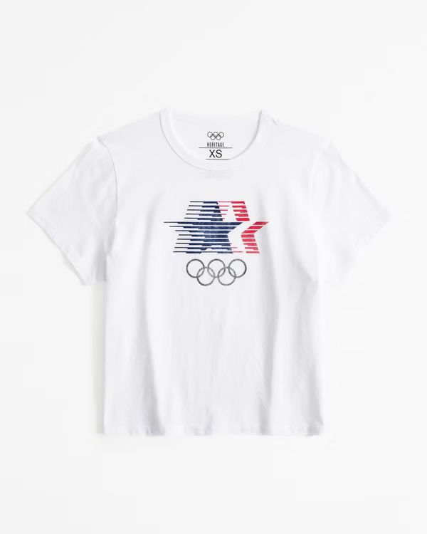 Women's Short-Sleeve Olympics Graphic Skimming Tee | Women's Tops | Abercrombie.com | Abercrombie & Fitch (US)