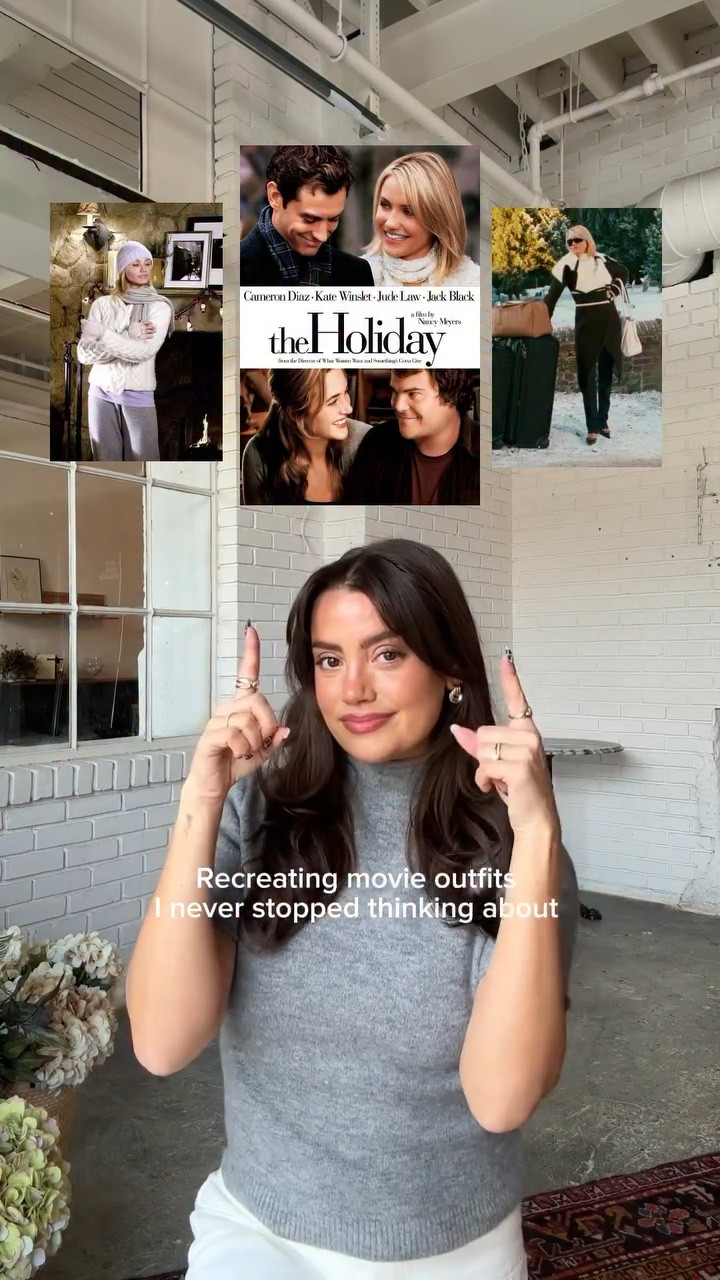 Amanda Woods✔️❄️📖🍷 Just missing Jude Law in a turtleneck. #theholiday #amandawoods #outfitrecreation #2000snostalgia