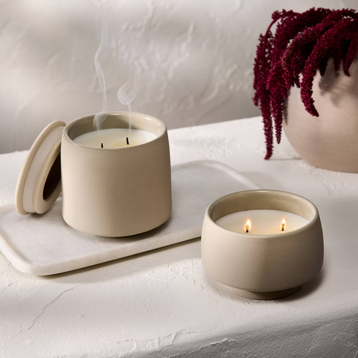 2 Wick Ceramic Jar Candle with Lid Comfort - Casaluna™ | Target
