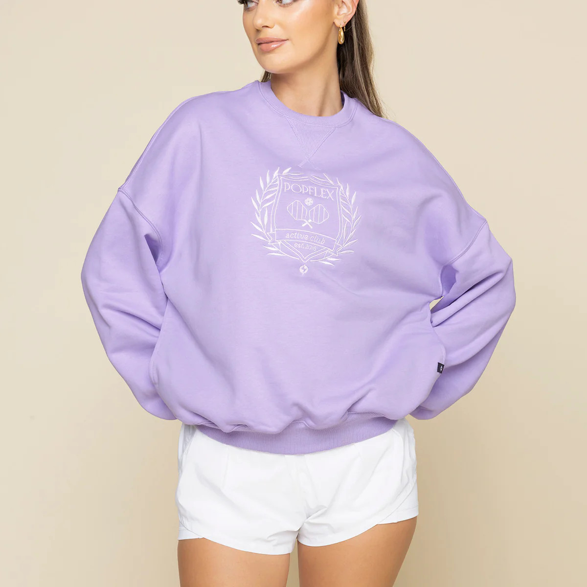 POPFLEX® Active Club Cloud Crewneck Sweater - Digital Lavender | POPFLEX