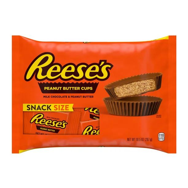 REESE'S, Milk Chocolate Peanut Butter Snack Size Cups Candy, Individually Wrapped, 10.5 oz, Bag -... | Walmart (US)