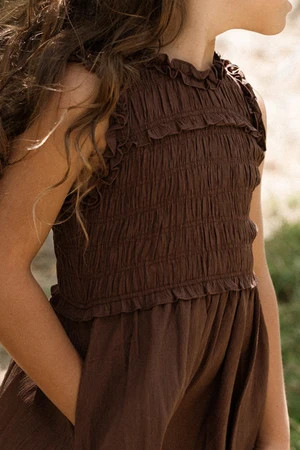 Simone Dress in Warm Cocoa | Ivy City Co