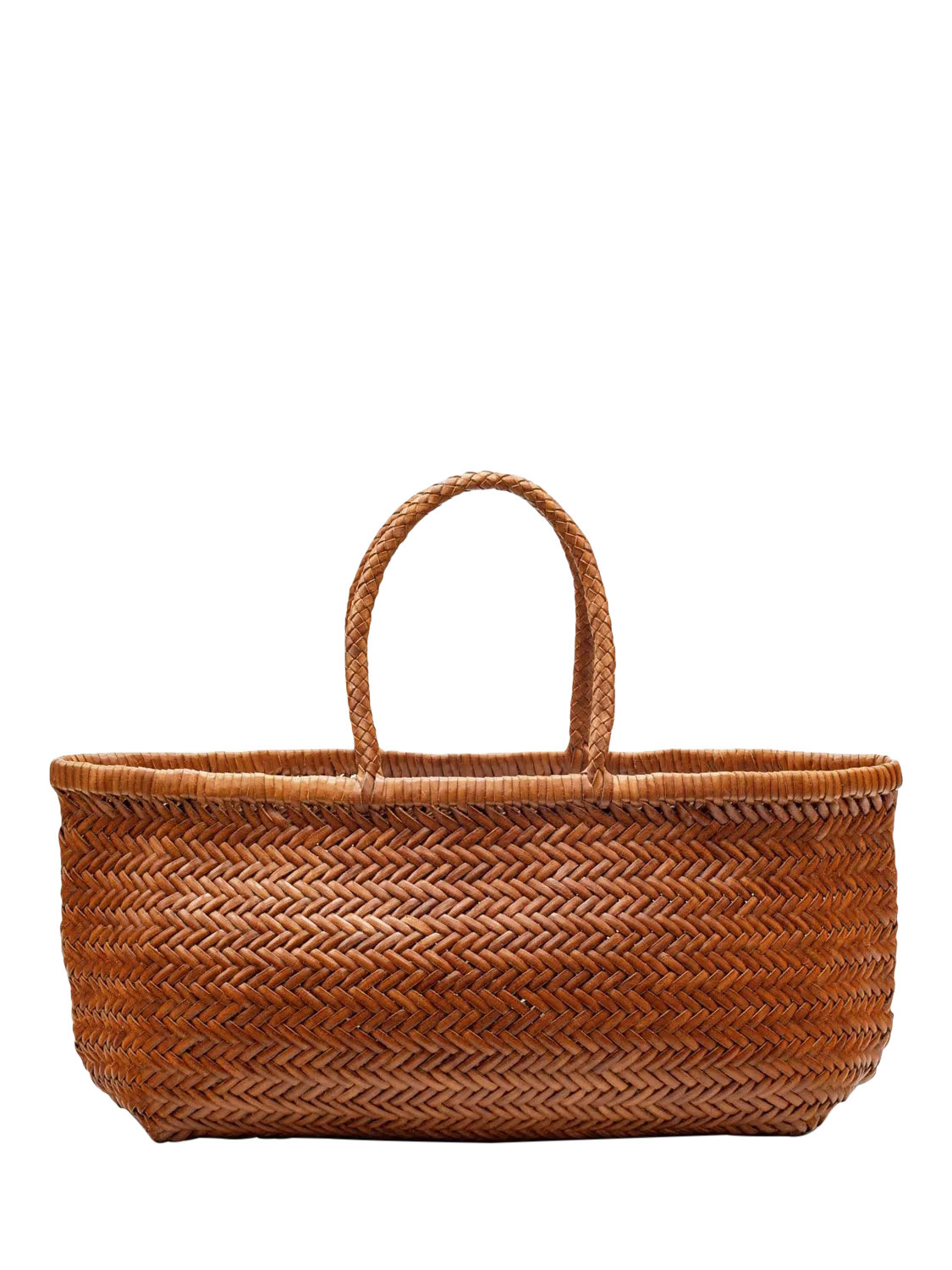 Dragon Diffusion Triple Jump Big Woven Leather Tote Bag, Tan | John Lewis (UK)