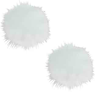 ZAKIA Women' Fluffy Mink Fur Pom Removable Shoe Clips Clutch Wedding Decoration Pack of 2 | Amazon (US)
