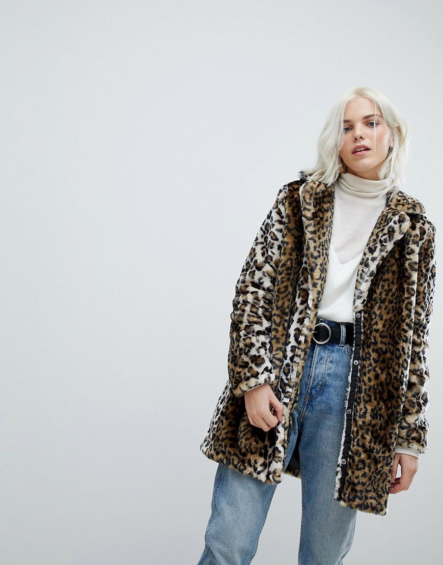 Vero Moda Longline Leopard Print Jacket - Gray | ASOS US