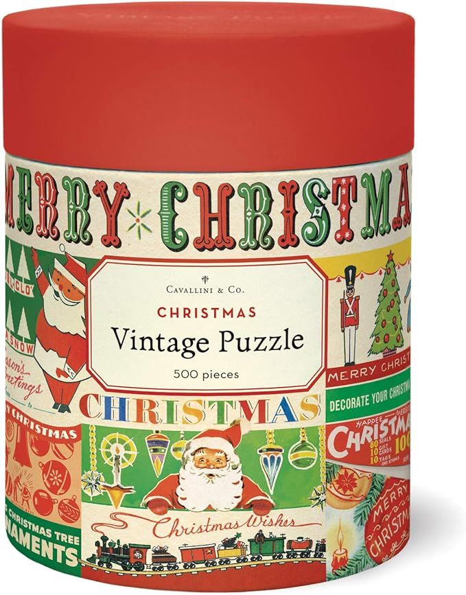 Cavallini & Co. Vintage Christmas 500 Piece Puzzle, Multi | Amazon (US)