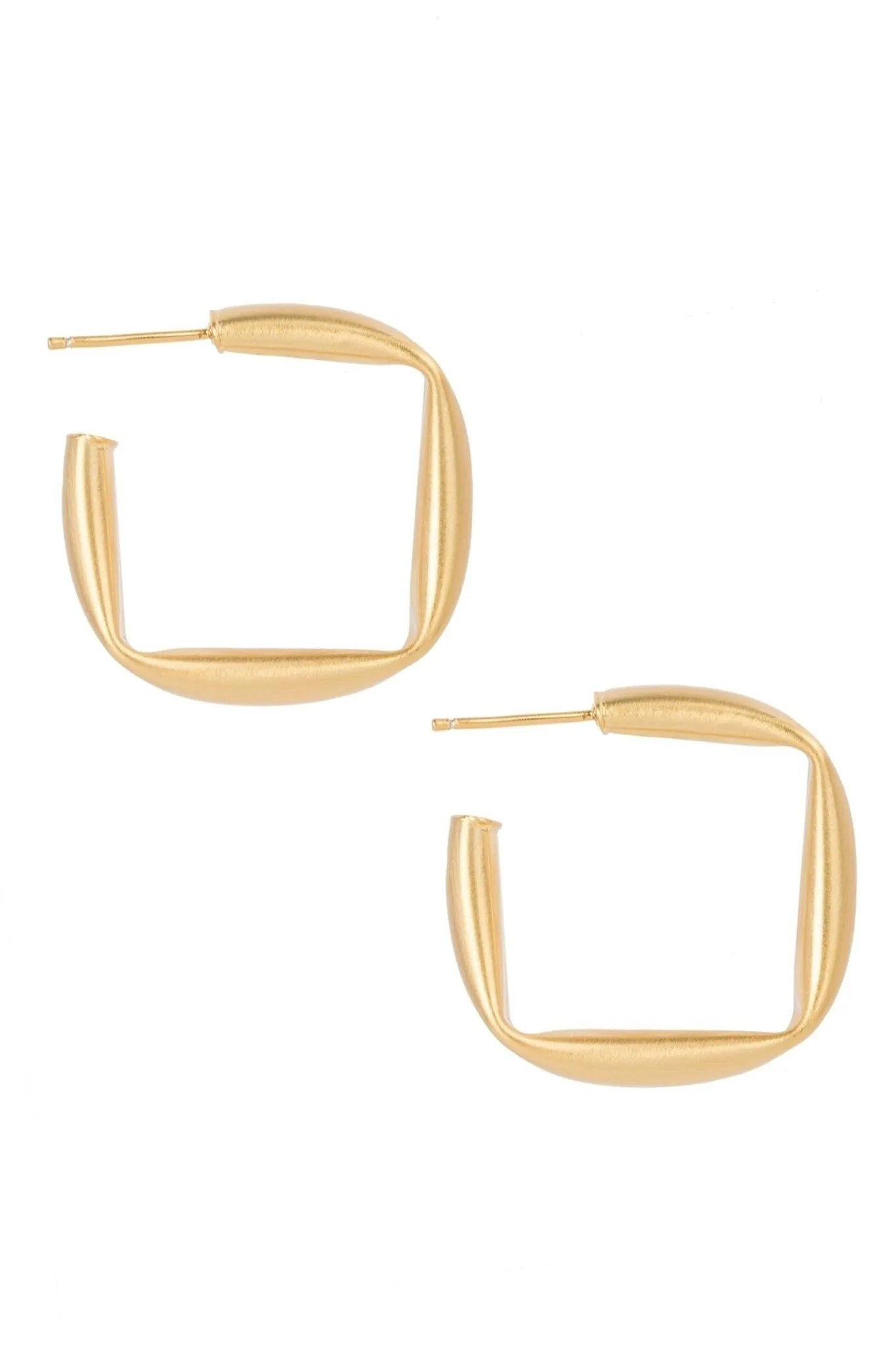 Square Hoop Gold Earrings | Saachi