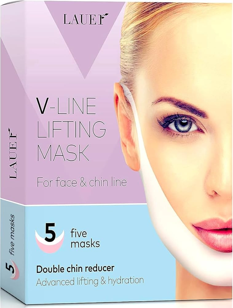 V Shaped Slimming Face Mask V Line Lifting Belt Double Chin Eliminator Neck Lift Tape Face Patch ... | Amazon (US)