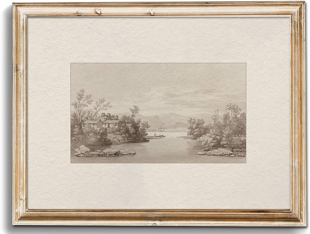 Uniro Neutral Wall Art for Home Decor, Farmhouse Landscape Sketch Drawing Wall Decor, Rustic Natu... | Amazon (US)