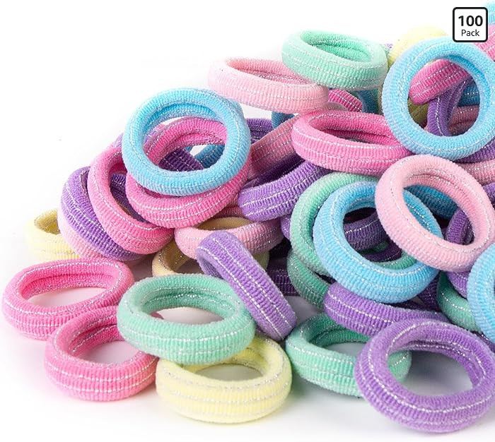 Qarwayoc Mini Hair Ties for Baby Girls, Seamless Kids Girls Hair Ties Bands, Soft Small Baby Pony... | Amazon (US)