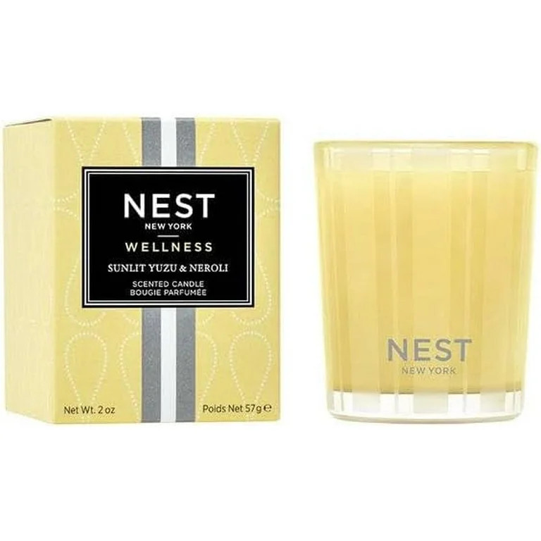 Nest New York Sunlit Yuzu & Neroli Votive Candle, Yellow Glass, Fresh Citrus & Floral Scent | Walmart (US)