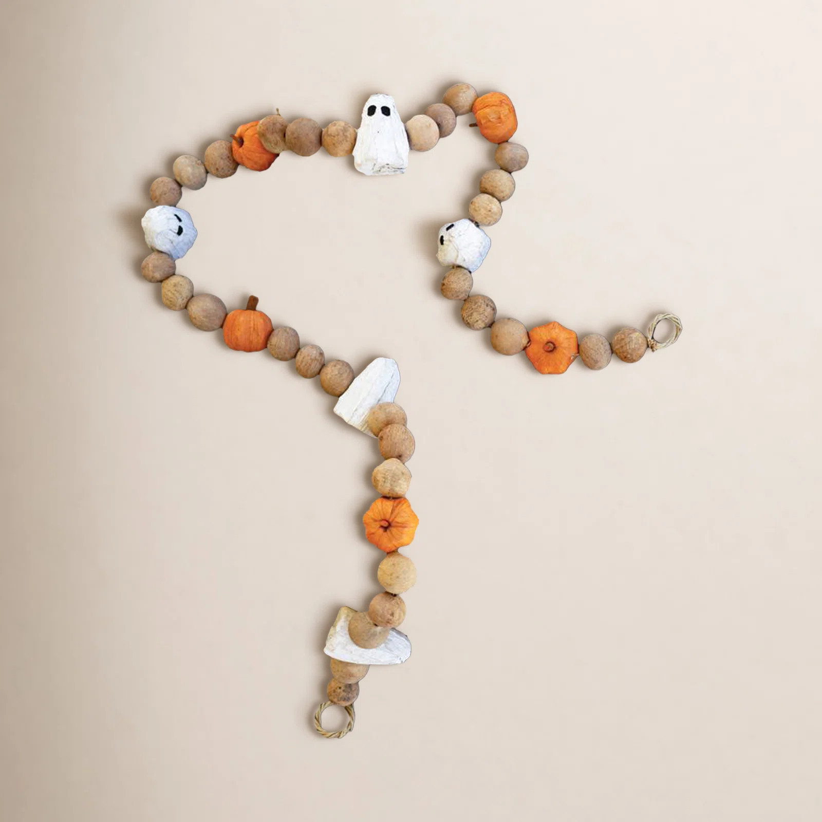 72" L Natural Gourd Ghost and Pumpkin Garland | Wayfair North America