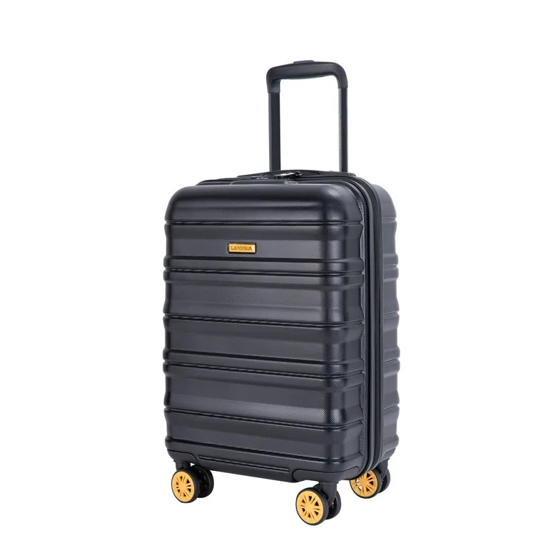 Landisun Carry on Luggage 20 inch Lightweight Suitcase with Spinner Wheels and TSA Lock, Black - ... | Walmart (US)