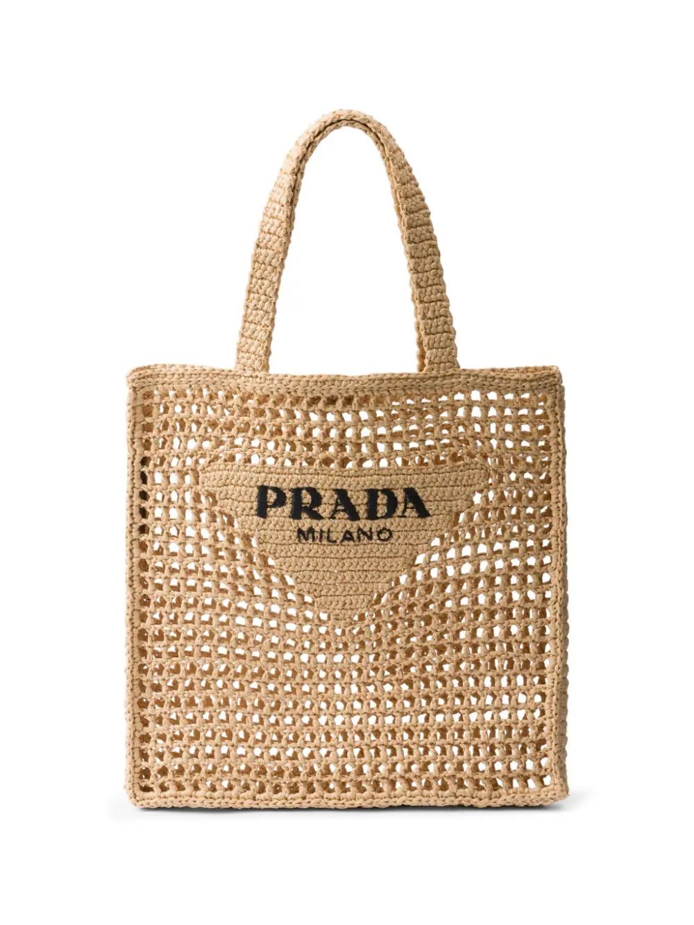 Prada logo-embroidered Crochet Tote Bag - Farfetch | Farfetch Global