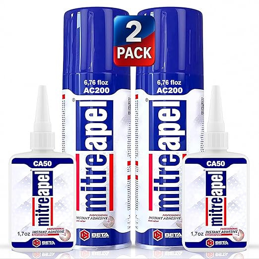 Amazon.com: MITREAPEL CA Glue with Activator (2 x1.7oz-2 x 6.7floz)Instant Bond Professional Cyan... | Amazon (US)