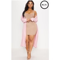 Plus Dusty Pink Crepe Maxi Duster Jacket | PrettyLittleThing US