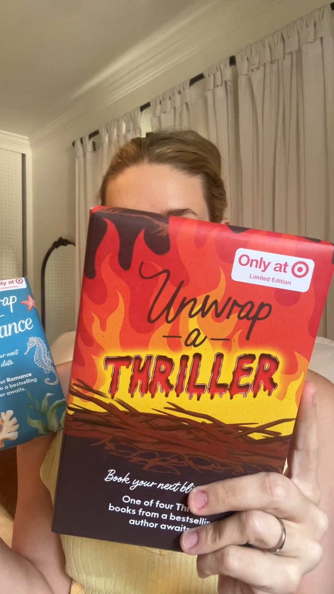 Your kids have blind boxes; you get surprise books at Target! Have you read either of these? I’m going to start with the thriller I think. 📖🤞🏻