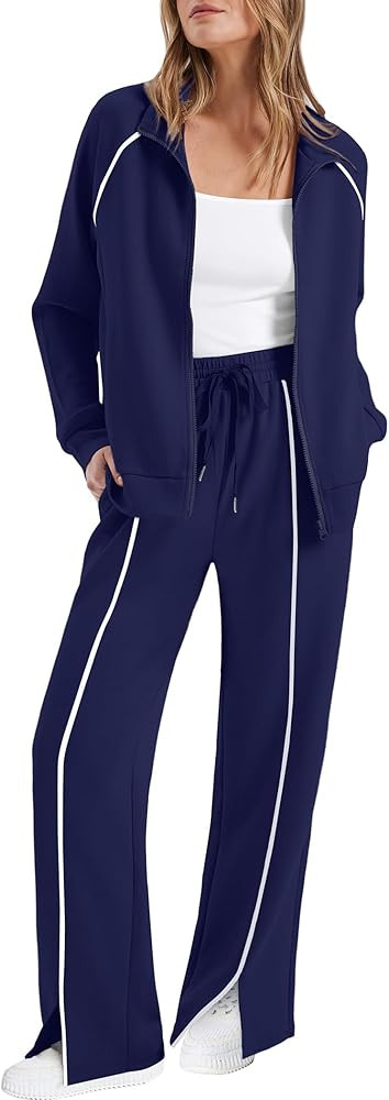 SAMPEEL 2 Piece Outfits for Women Lounge Sets Matching Sets Fall Fashion Clothing Travel Airport ... | Amazon (US)