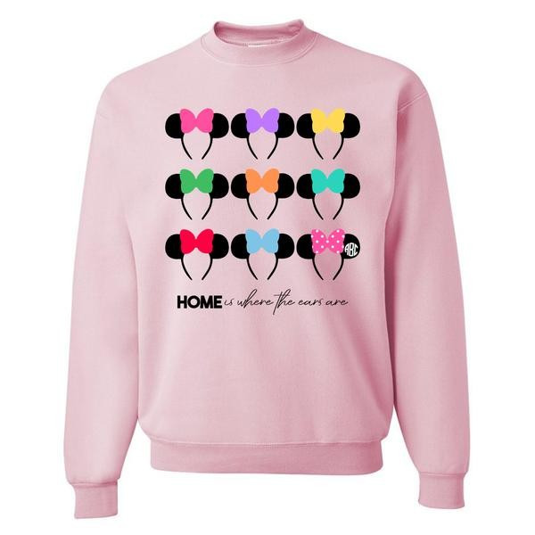 Monogrammed 'Home Is Where The Ears Are' Crewneck Sweatshirt | United Monograms