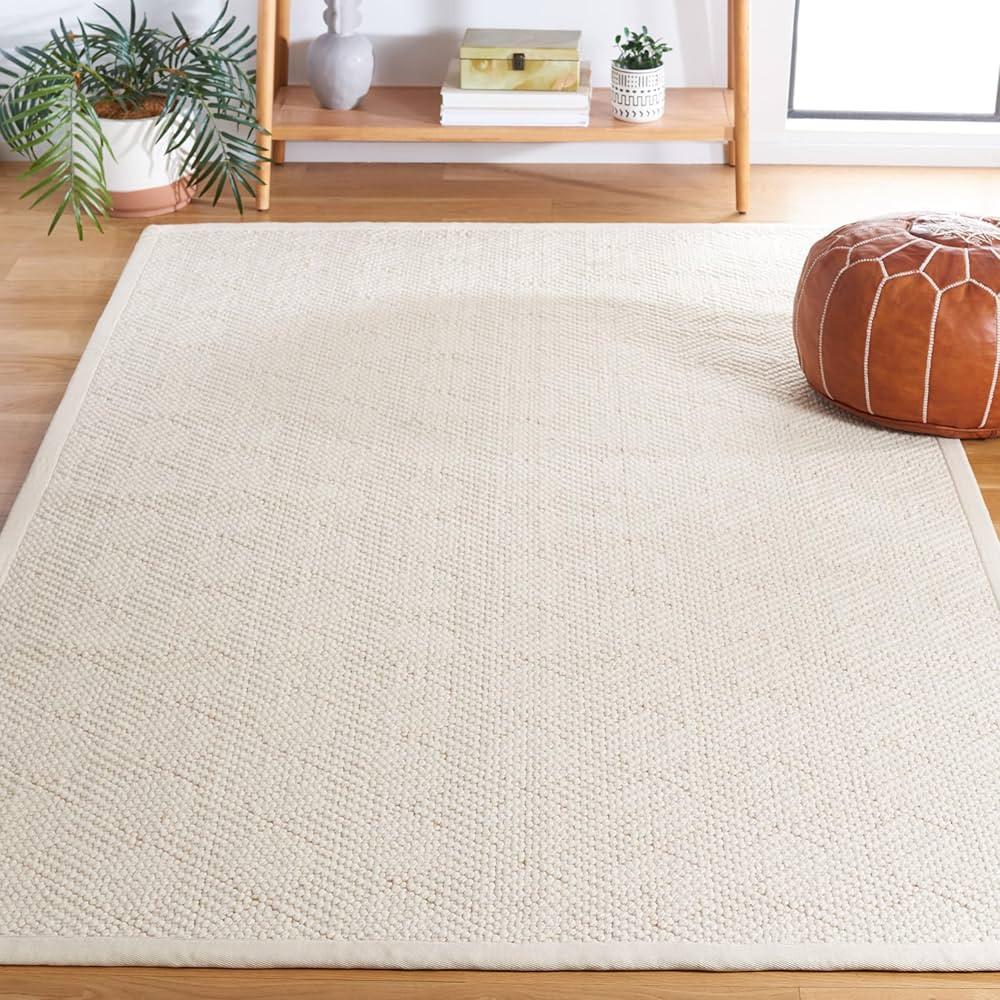 SAFAVIEH Natural Fiber Collection Area Rug - 5' x 8', Ivory, Handmade Wool & Jute, Ideal for High... | Amazon (US)