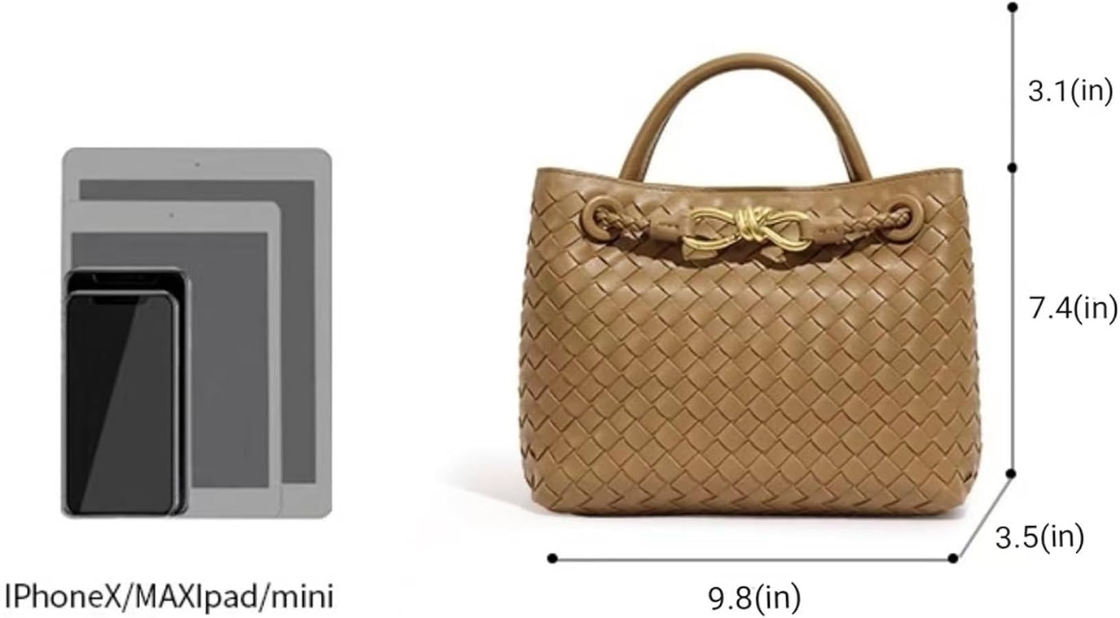 YVML Woven Bags for Women Bowknot Small Tote Hobo Crossbody Bags PU Leather Handwoven Satchel Wov... | Amazon (US)