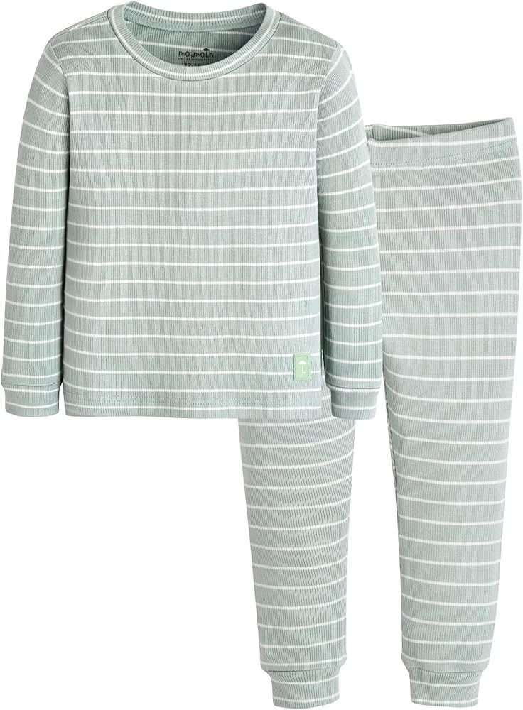 moimoln Stripe Pajamas Set 12M-8Y Ribbed Unisex Baby & Toddler, Soft Viscose, Snug-Fit, Everyday ... | Amazon (US)