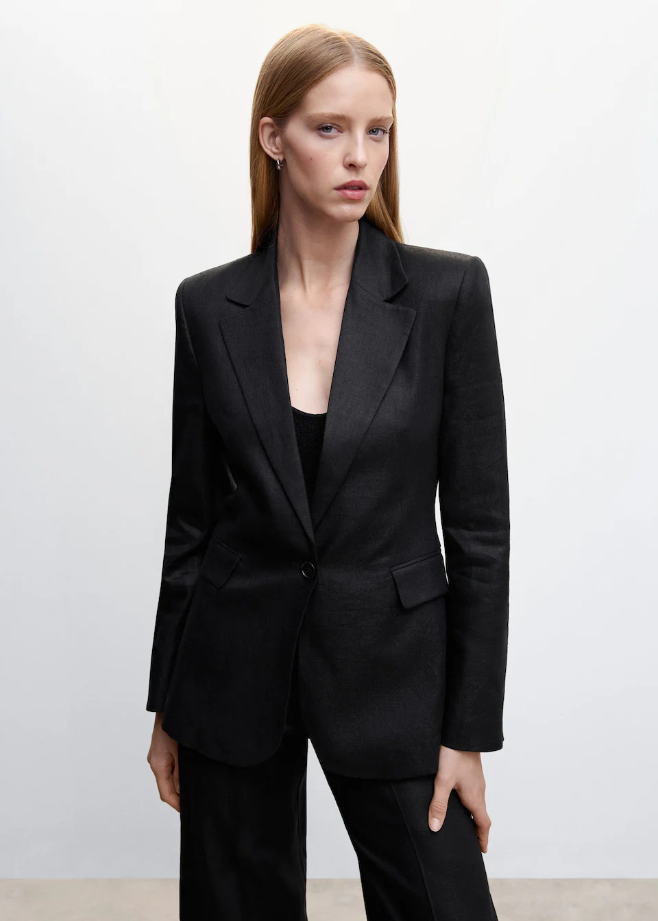 open: blazer nero lino (363) | Mango Italia | Mango IT